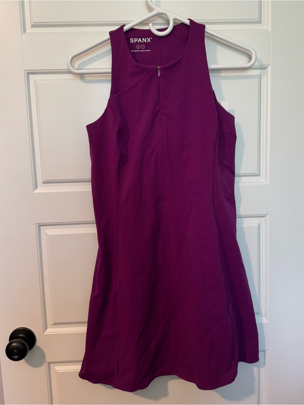 NWT Spanx Get Moving Zip Front Athletic Dress, Snapdragon Purple, Size Small
